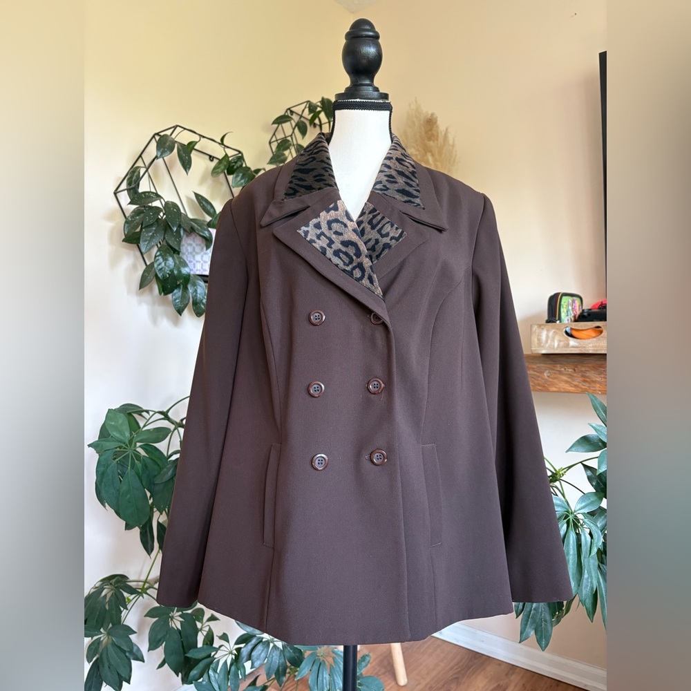 Vintage Antel Blazer with Leopard Collar - Picture 1 of 7